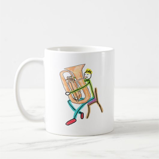 Mug Joueur de tuba Stickman (Gauche)