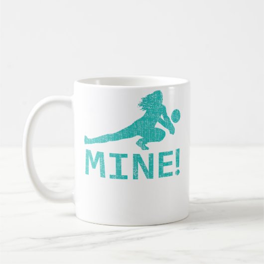 Mug Joueur de volley-ball Fun Distressed Mine (Gauche)