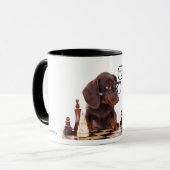 Mug Joueur d'échecs Dachshund (Devant gauche)
