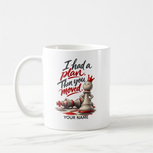 Mug Joueur d'échecs drôle – J'avais un plan (Gauche)