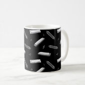 Mug Joueur d'harmonica Bouche Organ Musique Notes Moti (Devant droit)