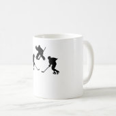 Mug Joueur en bâton de hockey sur glace silhouette cad (Devant droit)
