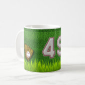 Mug Joueur numéro 49 - points frais de base-ball (Devant gauche)