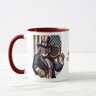 Mug Joueur Patriot Pickleball USA Drapeau 4 juillet Ca