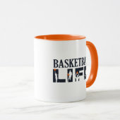 Mug Joueurs de basket-ball avec boule orange (Devant droit)