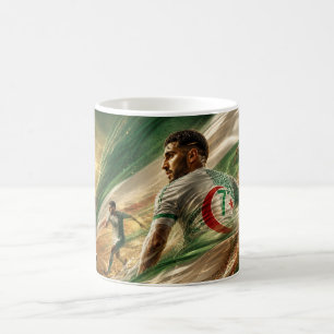 Mug Joueurs de football algériens en mouvement dynamiq