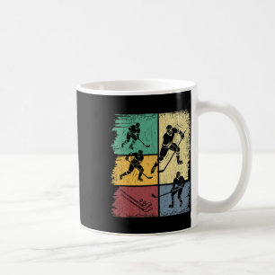 Mug Joueurs de hockey sur glace dessinés à la main Rét
