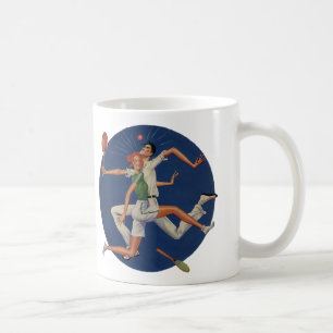 Mug Joueurs de Tennis de Sport Vintage s'écrasent avec