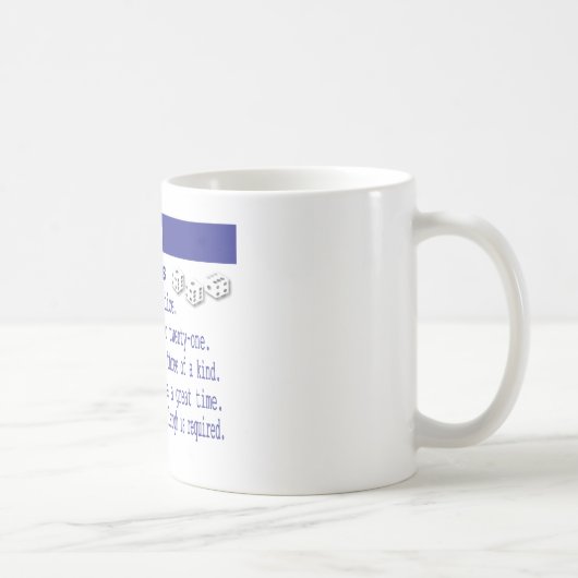 Mug joueurs voulus de bunco (Droite)