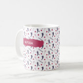 Mug Joueuse de crosse rose et violet Motif (Devant gauche)