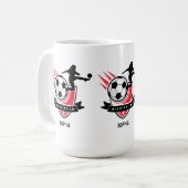Mug Joueuse de football fille, Ballotin de l'équipe de (Devant gauche)