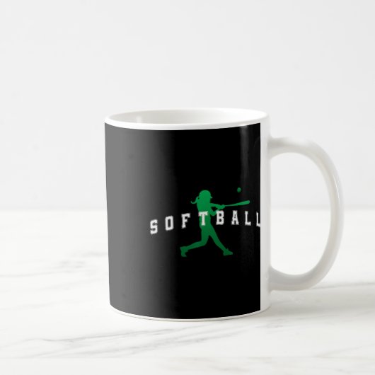 Mug Joueuse de softball équipe verte texte universitai (Droite)