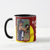 Mug Joueuse de softball Nom Numéro Équipe 2 Photos (Gauche)
