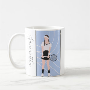 Mug Joueuse de tennis Joueuse personnalisée Nom de l'e