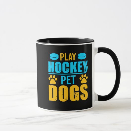 Mug Jouez aux chiens de compagnie de hockey (Droite)