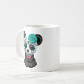Mug Jour bleu de l'ours panda mort de crâne de sucre (Devant gauche)
