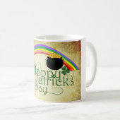Mug Jour classique de St. Patricks Arc-en-ciel/Pot de  (Devant droit)