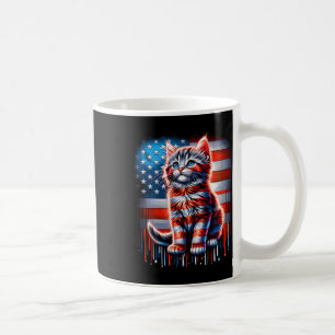 Mug Jour commémoratif 4 juillet Cat Usa Drapeau Cute K