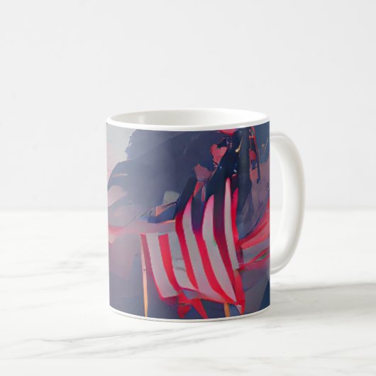 Mug Jour commémoratif drapeau américain art numérique  (Devant droit)