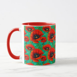 Mug Jour commémoratif fleur de pavot rouge motif souve