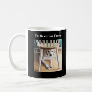 Mug Jour d'Action de grâce mignon chien blanc sous tab