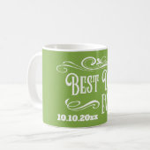 Mug Jour de date d'anniversaire de mariage le meilleur (Devant gauche)