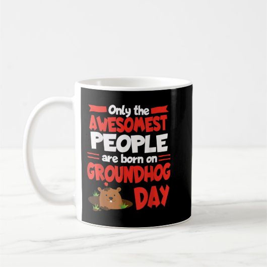 Mug Jour de la marmotte Anniversaire Funny Gag Cadeau (Gauche)