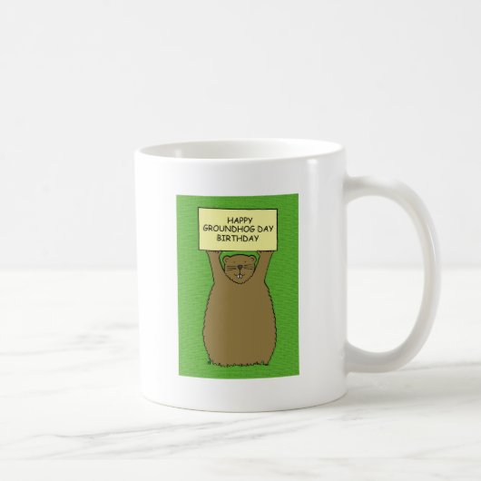 Mug Jour de la marmotte Caricature d'anniversaire (Droite)