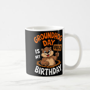 Mug Jour de la marmotte est mon anniversaire 2 février