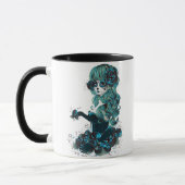 Mug Jour de la mort belle Sugar Skull Maquillage fille (Gauche)