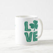 Mug Jour de la Saint Patrick d'amour Shamrock irlandai (Devant droit)