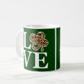 Mug Jour de la Saint Patrick Leopard Love Shamrock (Devant gauche)