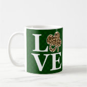 Mug Jour de la Saint Patrick Leopard Love Shamrock (Gauche)