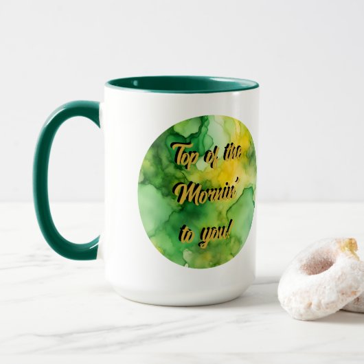 Mug Jour de la Saint-Patrick Top of the Morning' (Avec donut)