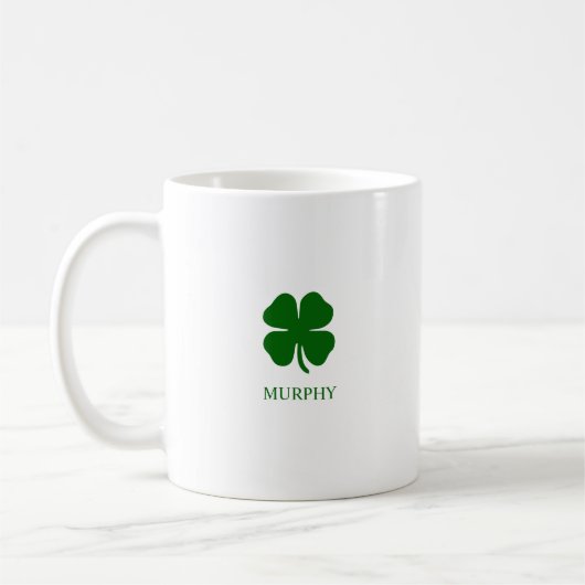 Mug Jour de la Saint Patrick Vert Quatre feuilles Clov (Gauche)