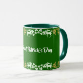 Mug Jour de la Saint Patrick Vert Shamrock mignonne St (Devant droit)