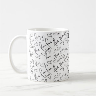 Mug Jour de la Saint-Valentin Doodles Écriture manuscr