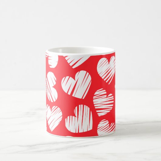 Mug Jour de la Saint-Valentin, le coeur griffé moderne (Centre)