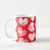 Mug Jour de la Saint-Valentin, le coeur griffé moderne (Gauche)