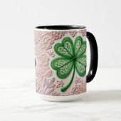 Mug Jour de la shamrock St Patrick en dentelle de Mono (Devant droit)