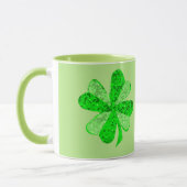 Mug Jour de la St Patrick, shamrock de paillettes vert (Gauche)
