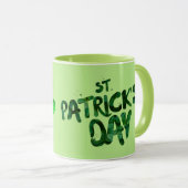 Mug Jour de la St Patrick, shamrock de paillettes vert (Devant droit)