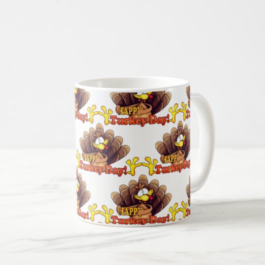 Mug Jour de la Tasse-Turquie de thanksgiving (Devant droit)