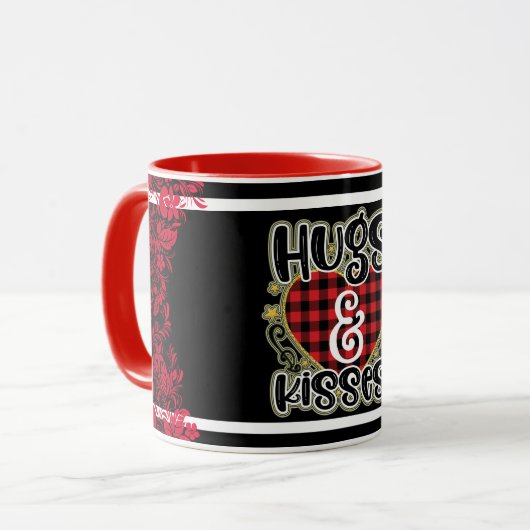 Mug Jour De La Valentines Des Hugs Et Baisers Tendance (Devant gauche)