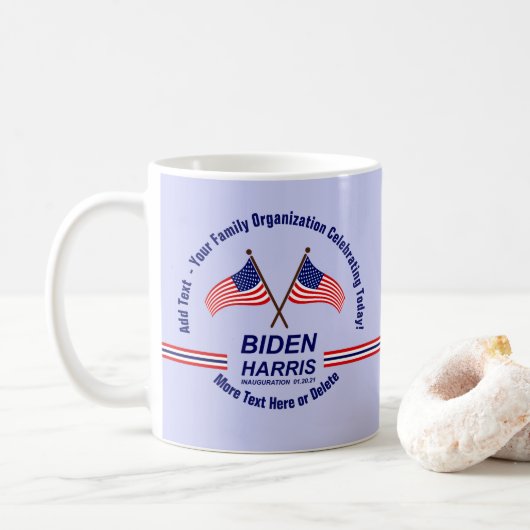 Mug Jour de l'investiture Ajouter votre nom Texte (Avec donut)