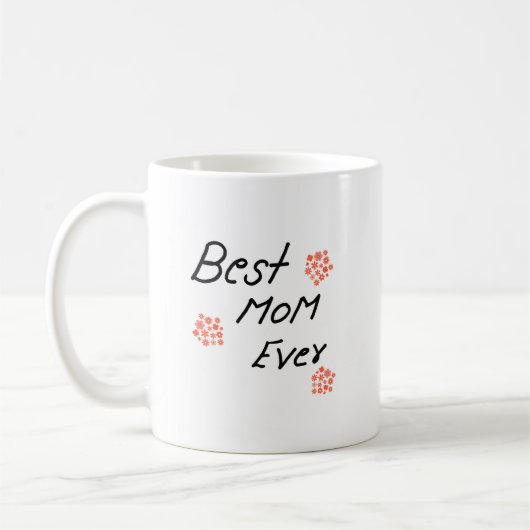 Mug jour de mère heureuse simple écrit à la main perso (Gauche)