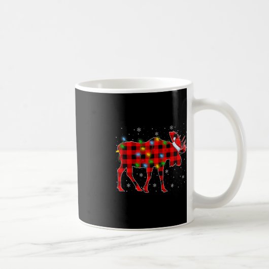 Mug Jour de Noël Éclairage Buffle Plaid Père Noël Moos (Droite)