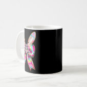 Mug Jour de Pâques Bunny Face Tie Dye Coquette Bow (Devant gauche)