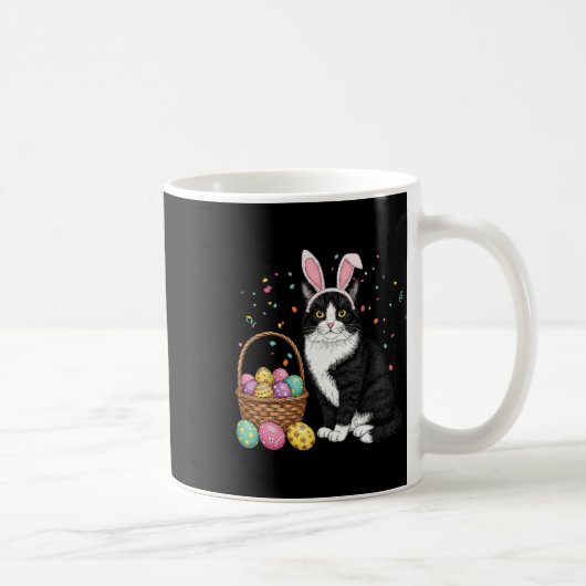 Mug Jour de Pâques Chat Lapin Oreilles Oeufs Graphique (Droite)