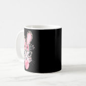 Mug Jour de Pâques du lapin mignon avec le léopard de (Devant gauche)